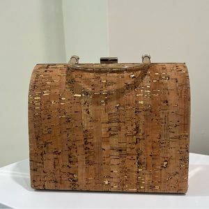 Gold-trimmed Cork Purse
